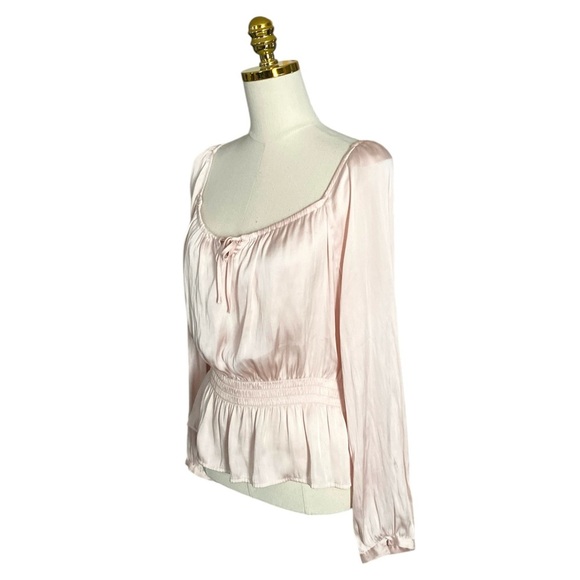 PAIGE | Odalynn Square-Neck Long-Sleeve Peplum Peasant Top Size L - Picture 7 of 13